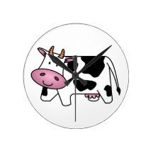 Vaca lechera linda reloj de pared