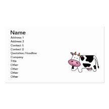 Vaca lechera linda tarjeta de visita