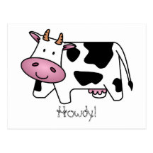 Vaca lechera linda tarjetas postales