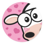Vaca linda con las etiquetas engomadas de los cora pegatinas