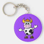 Vaca linda del dibujo animado llavero