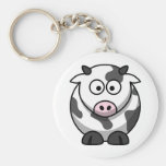 Vaca linda del dibujo animado llaveros