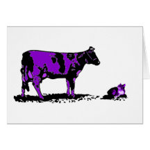 vaca púrpura tarjetas
