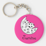 Vaca que duerme en el regalo conocido personalizad llavero personalizado