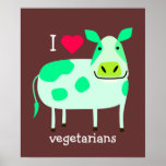 Vaca verde - vegetariano impresiones