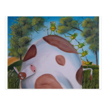 VACA Y RANAS TARJETA POSTAL