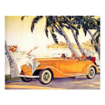 Vacaciones de familia del vintage en un coche conv comunicado
