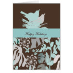 Vacaciones florales de la jerarquía del pájaro felicitación