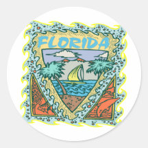 Vacaciones soleadas de la Florida Pegatina Redonda