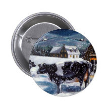 VACAS: NAVIDAD: NIEVE: ARTE: HOLTEIN PINS