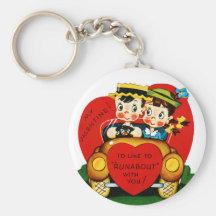 Vagabundo de la tarjeta del día de San Valentín Llaveros
