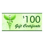 Vale del regalo de la medicina alternativa $100 de tarjeta publicitaria personalizada
