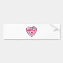 Valentine's day heart etiqueta de parachoque