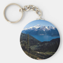Valle de la montaña con el lago y los picos, Colum Llavero Personalizado