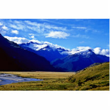 Valle de la montaña, parque nacional de aspiración escultura fotográfica