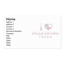 Valle de Oro, Tejas Plantillas De Tarjeta De Negocio