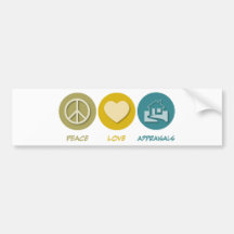 Valoraciones del amor de la paz pegatina de parachoque
