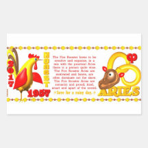 Valxart 1957 2017 2077 aries del zodiaco de FireRo Rectangular Pegatina