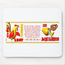 ValxArt 1957 2017 acuarios del gallo del fuego del Alfombrillas De Ratón