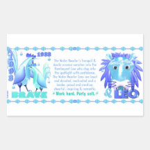 Valxart 1993 2053 zodiacos Leo de WaterRooster Rectangular Pegatina