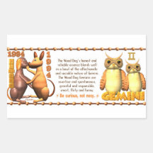 Valxart 1994 2054 géminis del zodiaco de WoodDog Pegatinas