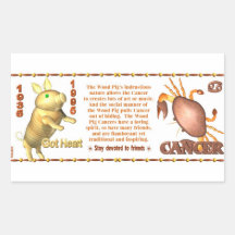 Valxart 1995 2055 cánceres del zodiaco de WoodPig Etiqueta