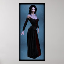 Vampiress en poster alto negro y rojo sangre