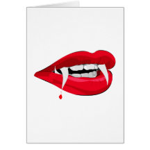 Vampirgebiss vampire set of teeth grußkarte