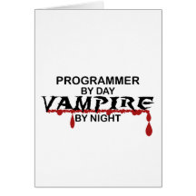 Vampiro del programador por noche tarjetón