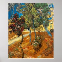 VAN GOGH - árboles en el jardín del asilo Posters