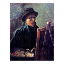 Van Gogh - autorretrato con el sombrero de fieltro Postales