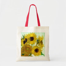 Van Gogh: Bella arte del vintage de los girasoles  Bolsas De Mano