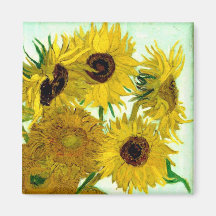 Van Gogh: Bella arte del vintage de los girasoles  Imán