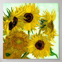 Van Gogh: Bella arte del vintage de los girasoles  Impresiones