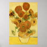 Van Gogh: Bella arte del vintage de los girasoles  Poster