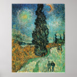 VAN GOGH - CAMINO CON CYPRESS Y LA ESTRELLA POSTERS
