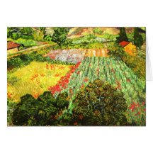 Van Gogh: Campo con las amapolas Tarjeta