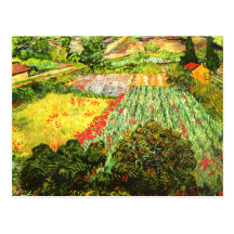 Van Gogh: Campo con las amapolas Tarjeta Postal