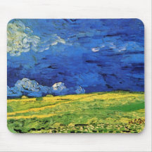 Van Gogh; Campo de trigo debajo del cielo nublado Tapetes De Raton