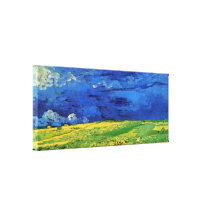 Van Gogh; Campo de trigo debajo del cielo nublado Impresiones En Lona