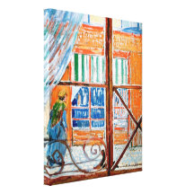 Van Gogh - carnicería vista de una ventana Lona Estirada Galerías