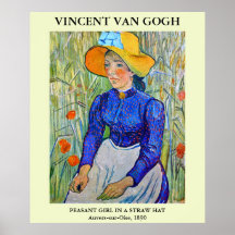 Van Gogh: Chica campesino, 1890. Poster del arte