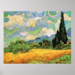 Van Gogh; Cipreses del campo de trigo w en Haute G Posters