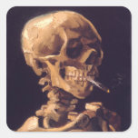 Van Gogh: Cráneo con la quema de Cigaret Pegatinas