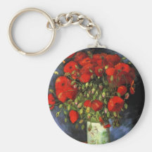 Van Gogh; Florero con las amapolas rojas, flores d Llaveros Personalizados