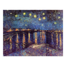 Van Gogh; Noche estrellada sobre el Rhone, arte de Invitaciones Personalizada