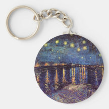 Van Gogh; Noche estrellada sobre el Rhone, arte de Llaveros Personalizados