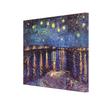 Van Gogh; Noche estrellada sobre el Rhone, arte de Impresion De Lienzo