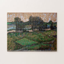 Van Gogh - paisaje con el puente a través del Oise Rompecabezas