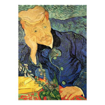 Van Gogh; Retrato del Dr. Gachet; Fiesta de retiro Invitacion Personal